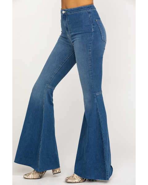 Image #3 - Free People Women's Dark Wash High Rise Just Float On Flare Jeans, Dark Blue, hi-res
