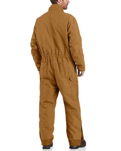 Carhartt Men's Brown Washed Duck Insulated Coveralls , Brown, hi-res