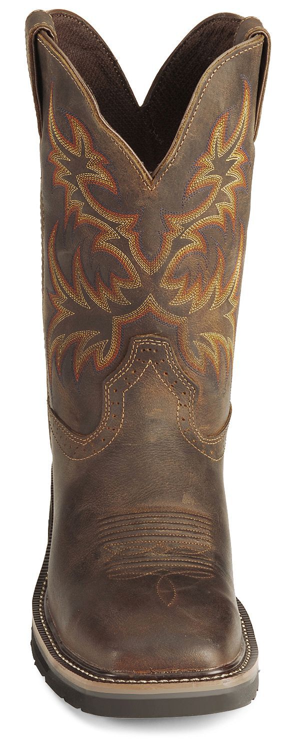 justin men's stampede tan waterproof work boots