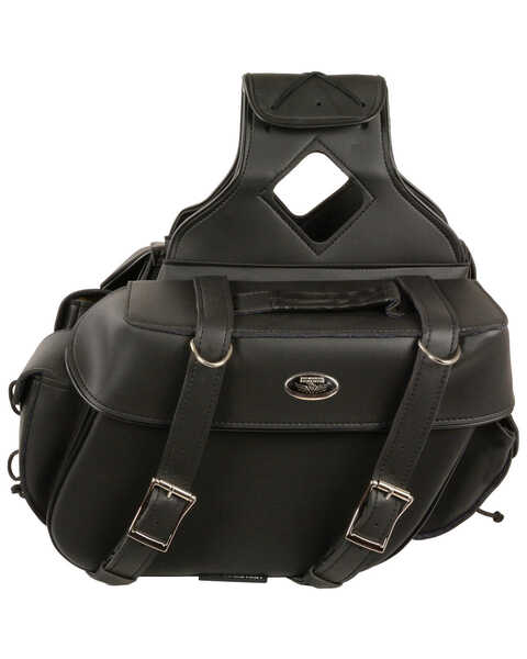 Image #3 - Milwaukee Leather Medium PVC Saddle Bag, Black, hi-res