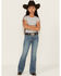 Image #3 - Wrangler Girls' Flare Stretch Denim Jeans, Blue, hi-res