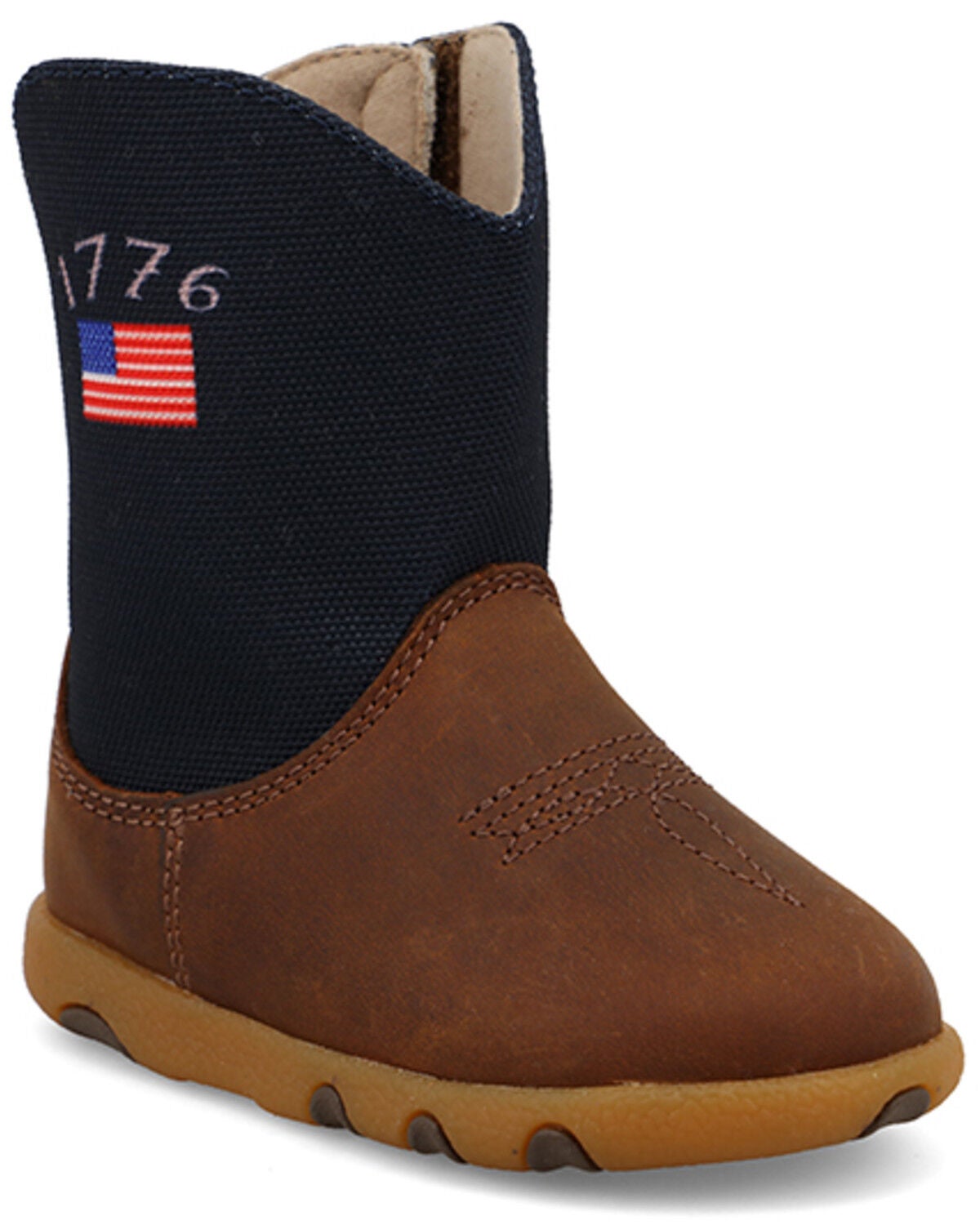 Image #1 - Twisted X Infant Boys' Driving Moc Boots - Round Toe, Navy, hi-res