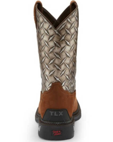 Image #3 - Tony Lama Men's Diboll Diamond Plate Western Work Boots - Composite Toe, Silver, hi-res