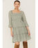 Mikarose Women's Dallas Gingham Long Sleeve Dress, Green, hi-res