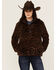 Image #1 - Ariat Women's Berber Leopard Print Sherpa Pullover, Brown, hi-res