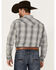 Image #4 - Moonshine Spirit Men's Tuning Fork Plaid Print Long Sleeve Snap Western Shirt, White, hi-res