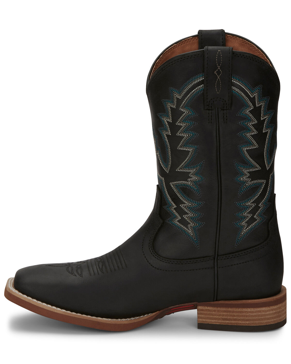 Justin black square toe boots