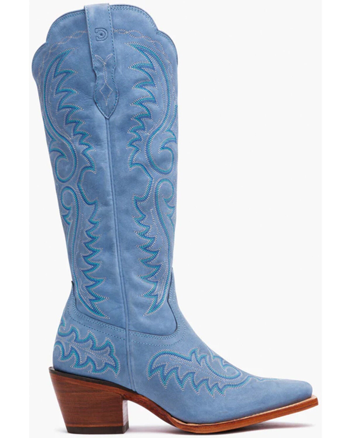 Image #2 - Durango Women's Crush&trade; Tall Suede Western Boots - Snip Toe, Blue, hi-res