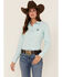 Kimes Ranch Women's Linville Long Sleeve Western Button Down Shirt, Turquoise, hi-res