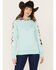 Image #1 - Hooey Women's Southwestern Print Contrast Canyon Hoodie, Blue, hi-res