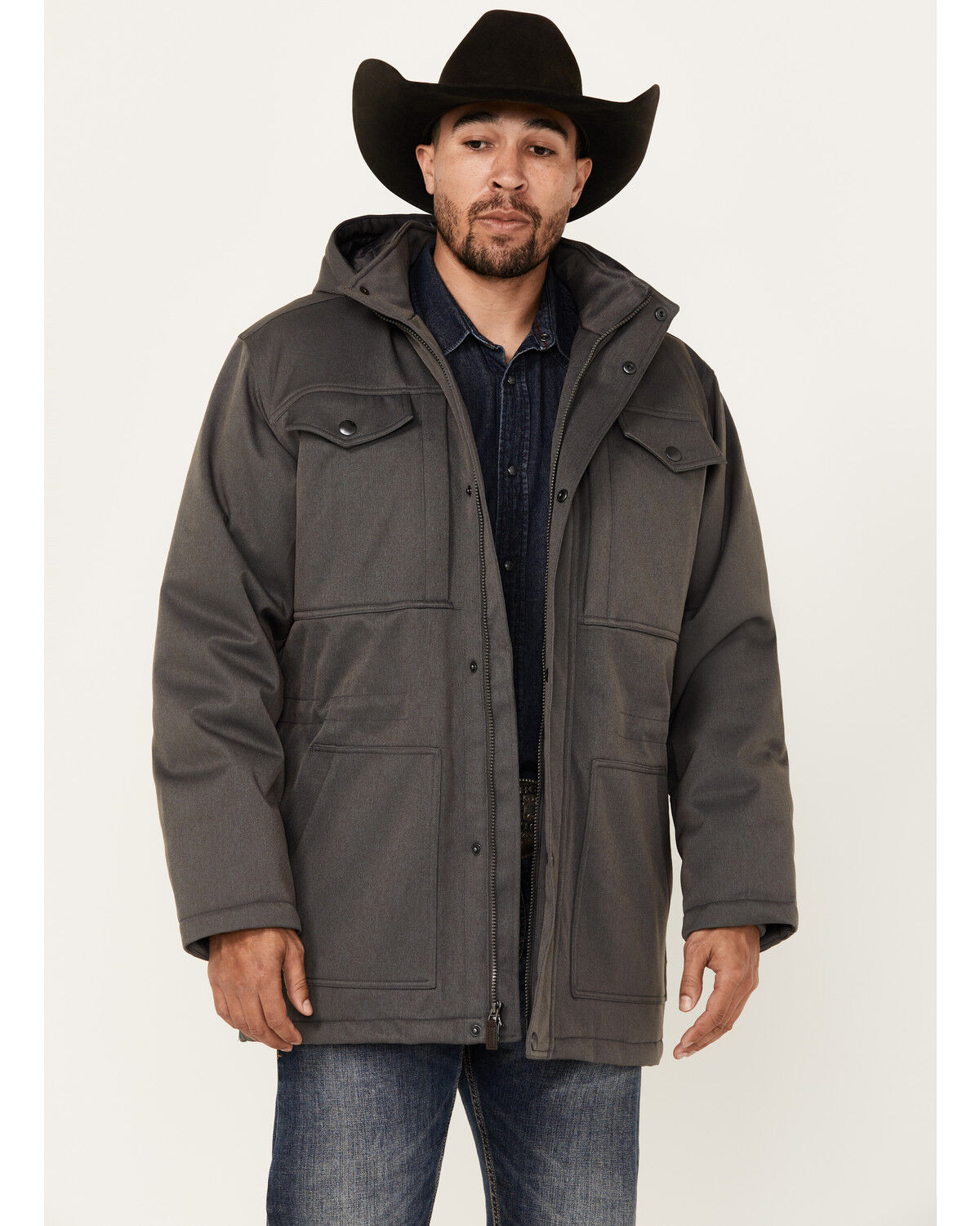 Image #1 - Ariat Men's Abilene Heavyweight Hooded Insulated Parka Jacket, Grey, hi-res