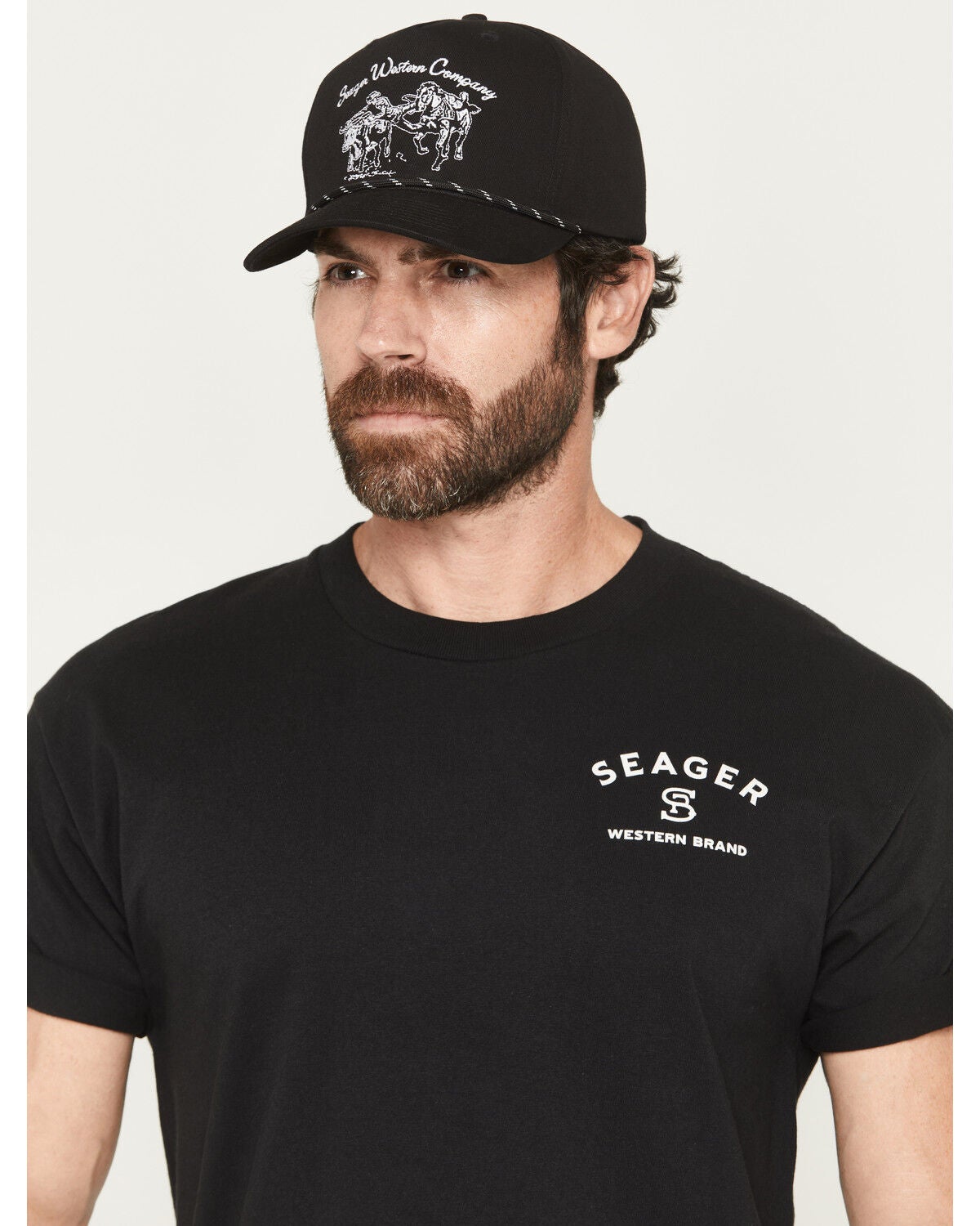 Image #1 - Seager Men's Los Rios Ball Cap, Black, hi-res