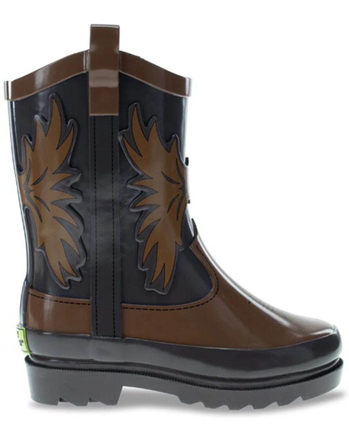 Image #2 - Western Chef Boys' Western Cowboy Rain Boots - Round Toe, Brown, hi-res