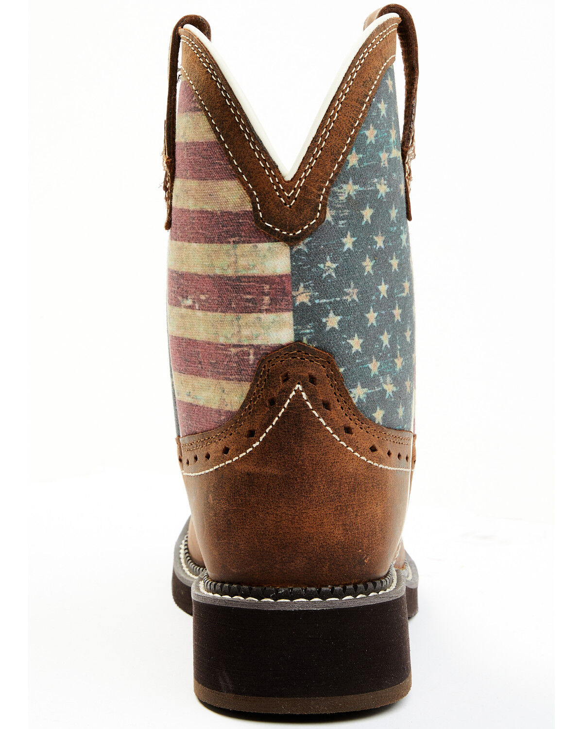 Image #5 - Shyanne Women's Glory Stars & Stripes Shaft Leather Western Boots - Wide Round Toe, Brown, hi-res