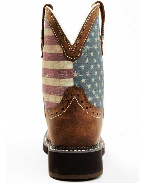 Image #5 - Shyanne Women's Glory Stars & Stripes Shaft Leather Western Boots - Wide Round Toe , Brown, hi-res