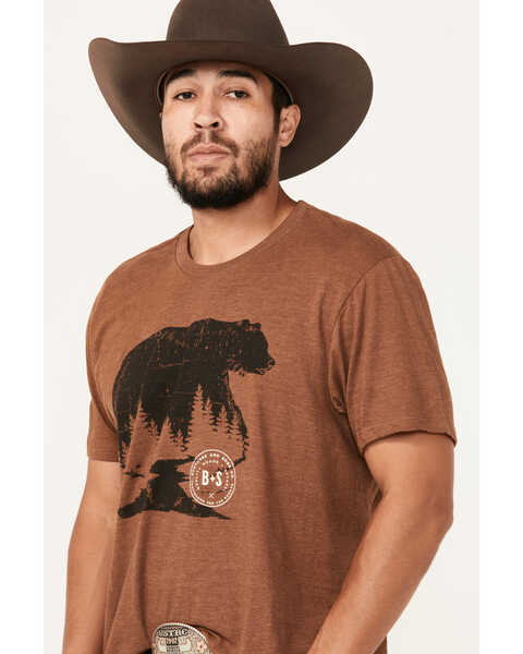 Image #2 - Brothers and Sons Men's Brown Bear Short Sleeve Graphic T-Shirt, Lt Brown, hi-res