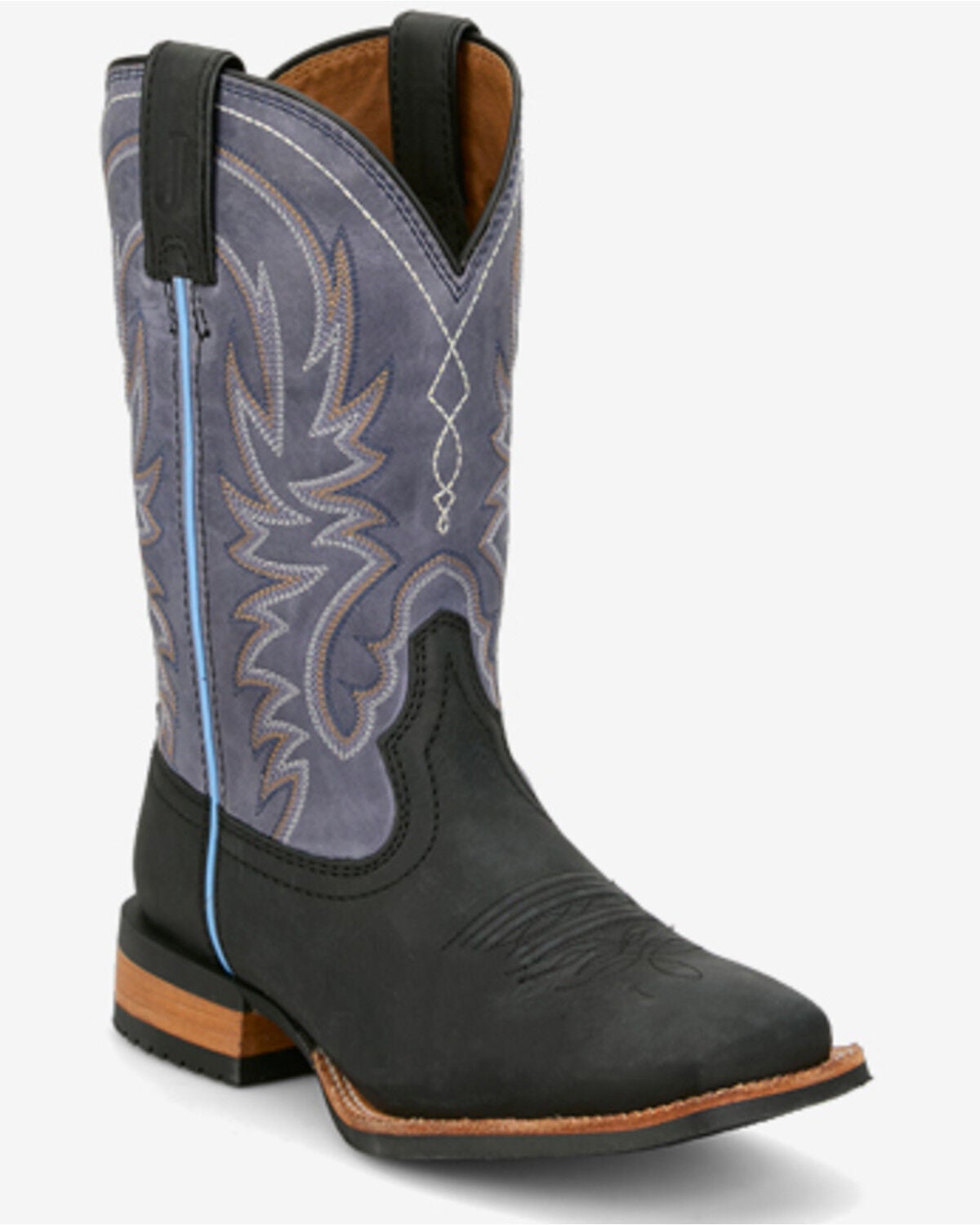 Image #1 - Justin Women's Outlaw Ryley Performance Western Boots - Broad Square Toe, Black/purple, hi-res