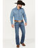 Image #1 - Cinch Men's Ian Medium Stonewash Slim Boot Performance Stretch Denim Jeans, Indigo, hi-res