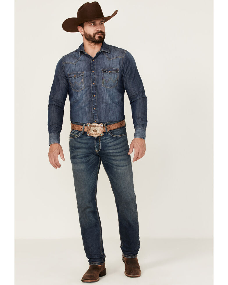 Ariat Men's M8 Grafton Sebastain Dark Wash Modern Stretch Slim Fit Jeans , Blue, hi-res