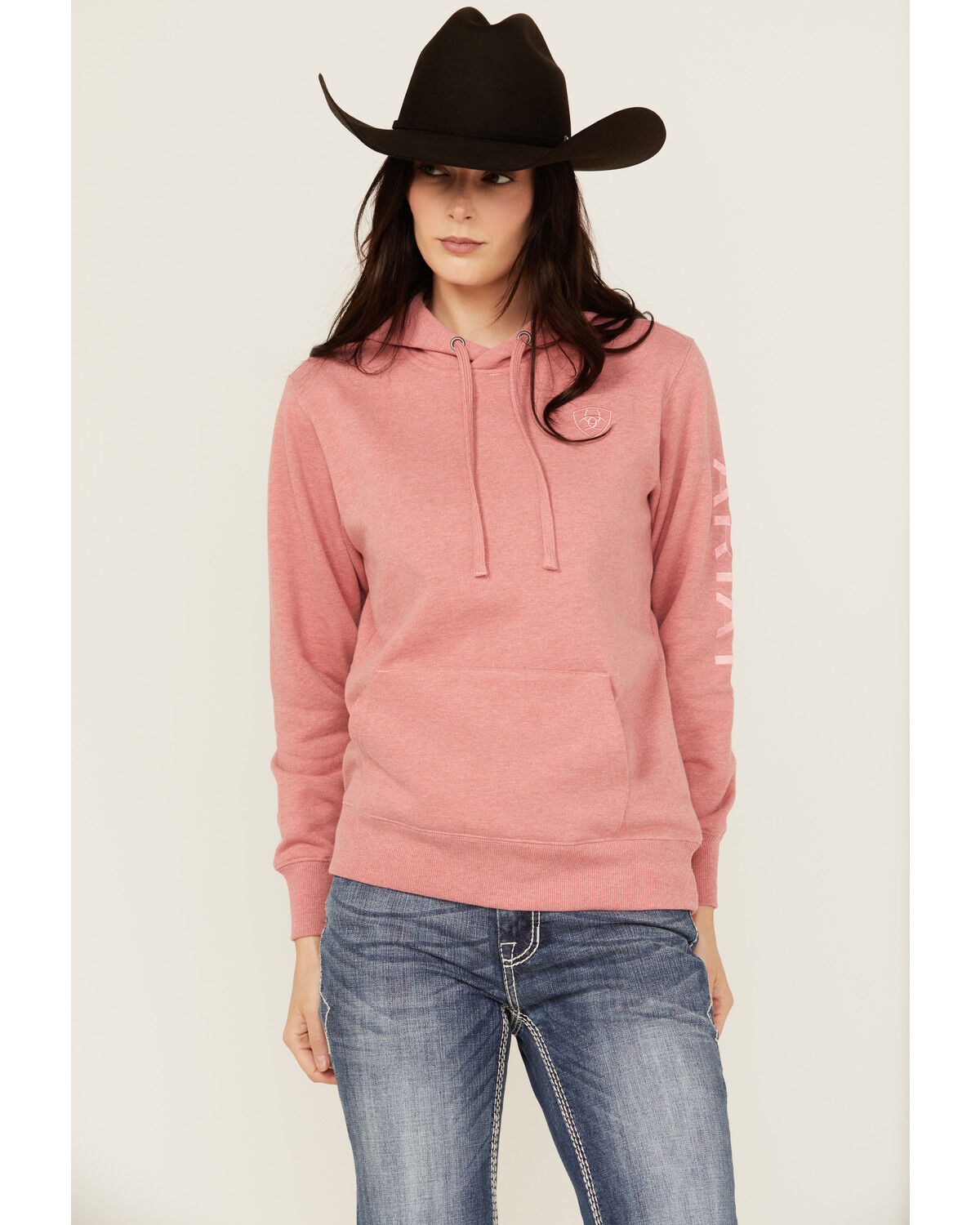 Image #2 - Ariat Women's Boot Barn Exclusive Logo Hoodie, Rose, hi-res