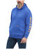 Image #1 - Ariat Men's Rebar Logo Sleeve Graphic Hooded Work Sweatshirt - Big & Tall, Blue, hi-res