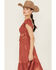 Image #2 - Wild Moss Women's Floral Embroidered Short Sleeve Midi Dress, Rust Copper, hi-res