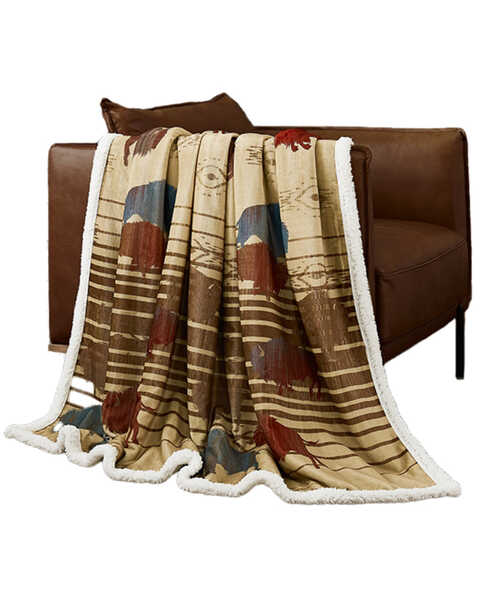 Image #1 - HiEnd Accents Home On The Range Campfire Sherpa Throw, Brown, hi-res