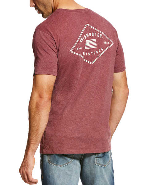 Image #2 - Ariat Men's USA Registered Short Sleeve Graphic T-Shirt, Burgundy, hi-res