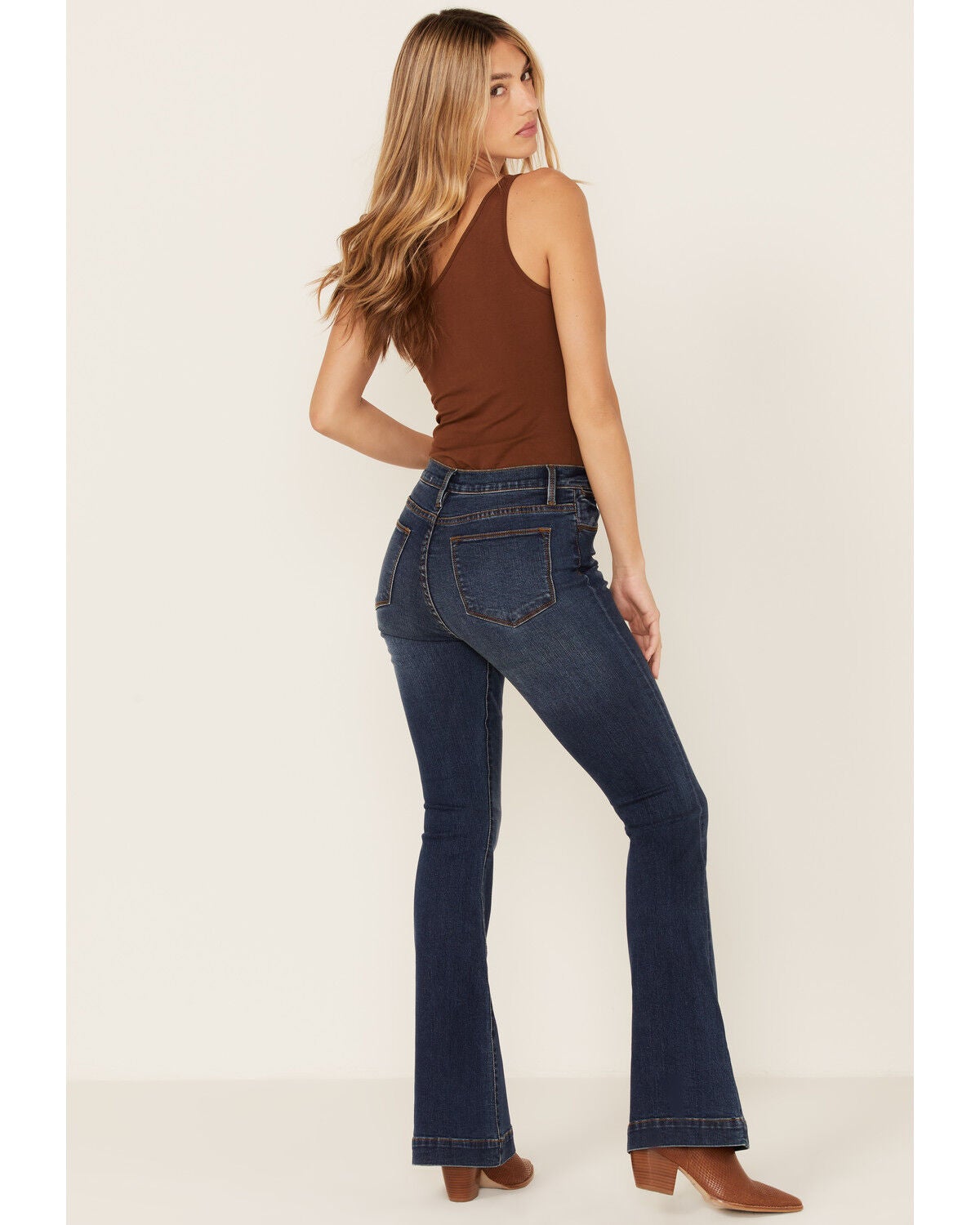 Stetson Women's High Rise Flare Jeans, Blue, hi-res