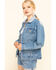 Image #3 - Rolla's Women's Medium Contrast Back Yoke Denim Jacket , Blue, hi-res