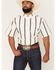 Image #1 - Ferrell Men's Tek Outlaw Southwestern Striped Print Short Sleeve Snap Performance Western Shirt, White, hi-res