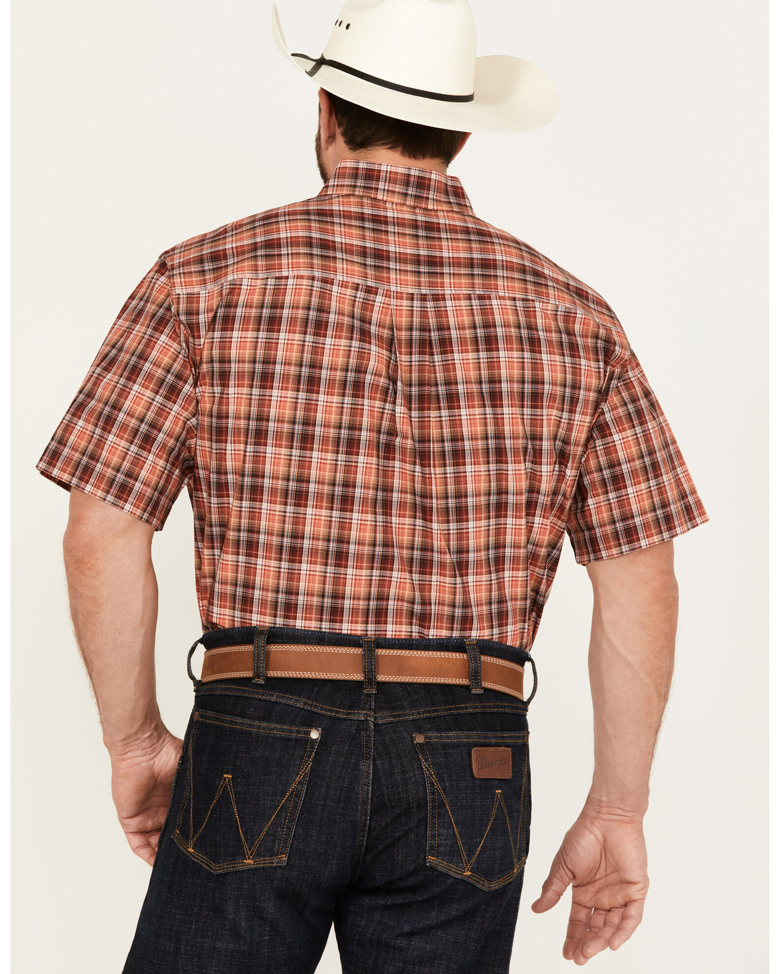Image #4 - Cinch Men's Plaid Print Short Sleeve Button Down Western Shirt, , hi-res
