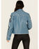 Image #4 - Double D Ranch Women's Floral Leather Jacket, Blue, hi-res