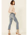 Image #2 - Daze Denim Women's Light Wash Distressed High Rise Straight Jeans, Light Blue, hi-res