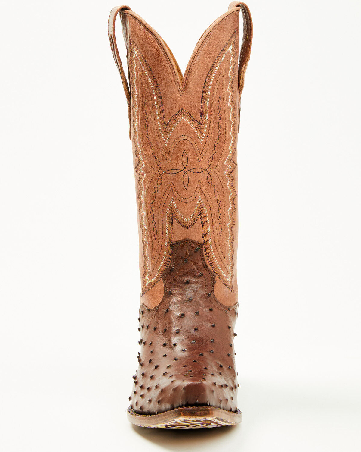 Image #4 - El Dorado Women's Camille Exotic Ostrich Tall Western Boots - Snip Toe, Brass, hi-res