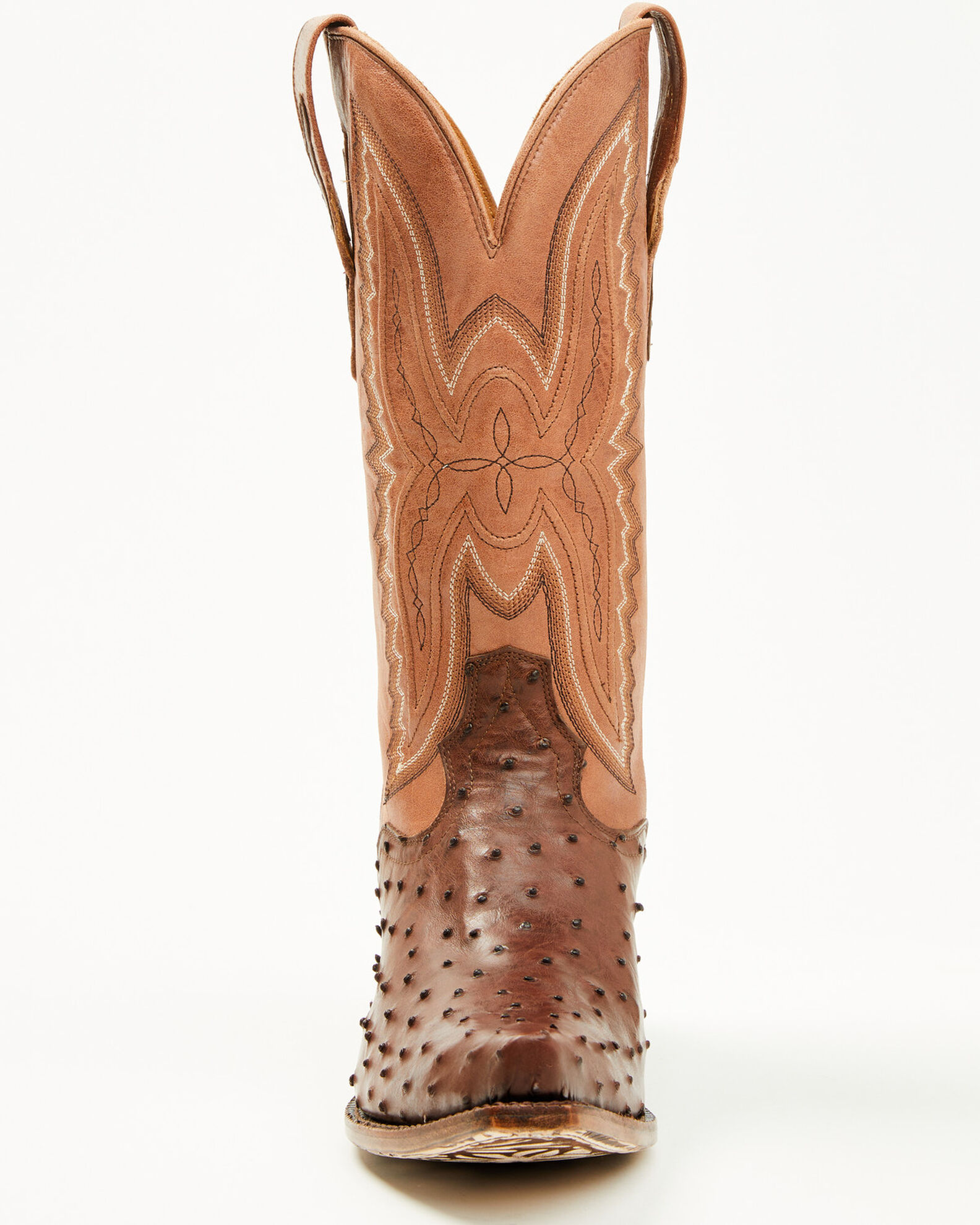Image #4 - El Dorado Women's Camille Exotic Ostrich Tall Western Boots - Snip Toe, Brass, hi-res