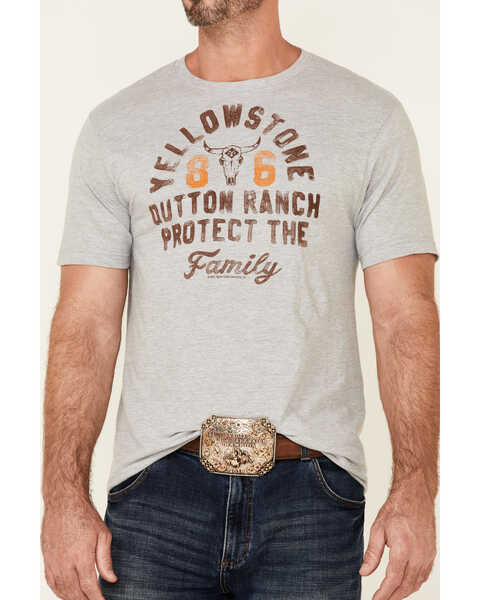 Image #3 - Paramount Network’s Yellowstone Men's Dutton Ranch Protect The Family Graphic Short Sleeve T-Shirt , , hi-res