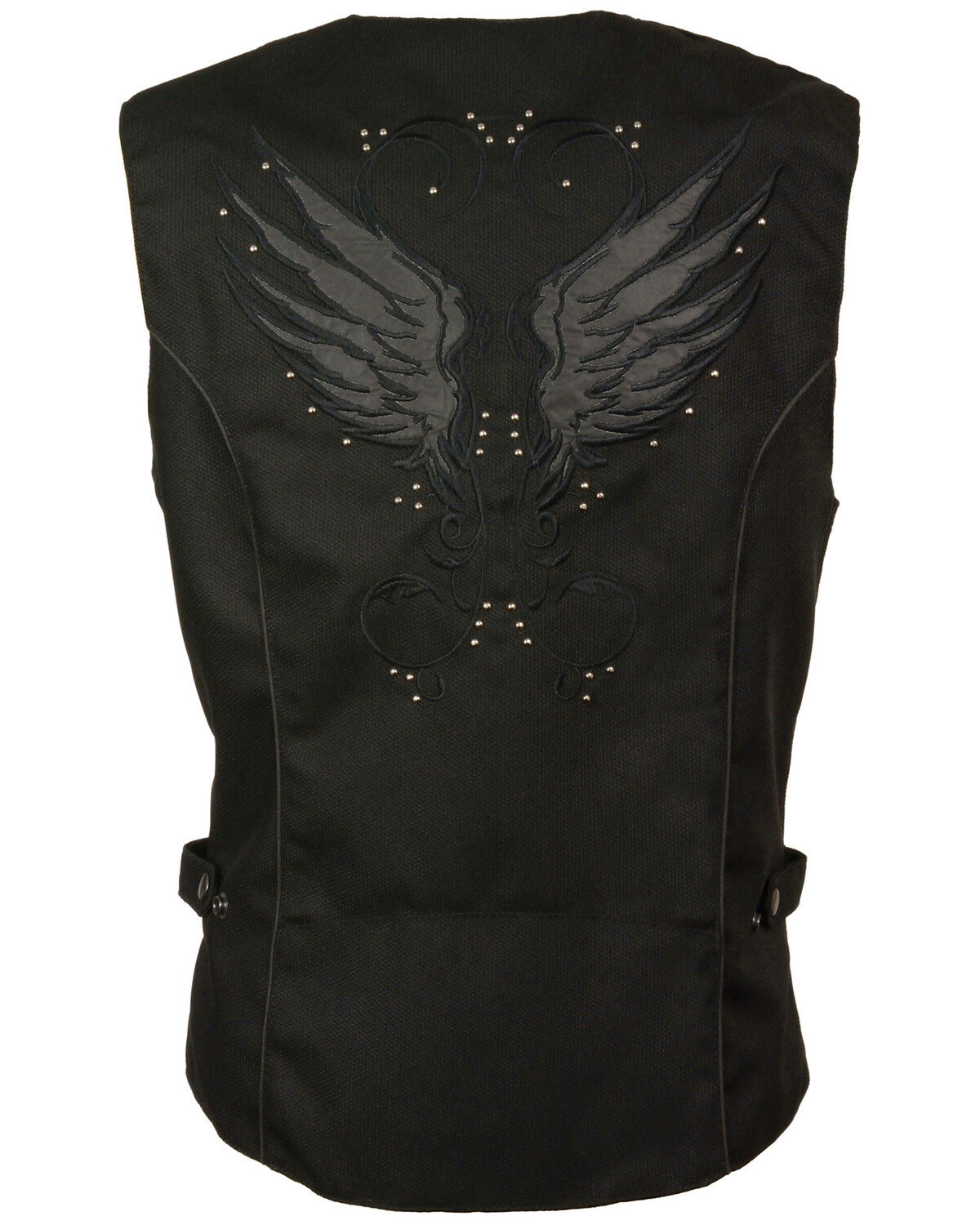 Image #3 - Milwaukee Leather Women's Stud & Wing Embroidered Vest - 4X, Black, hi-res