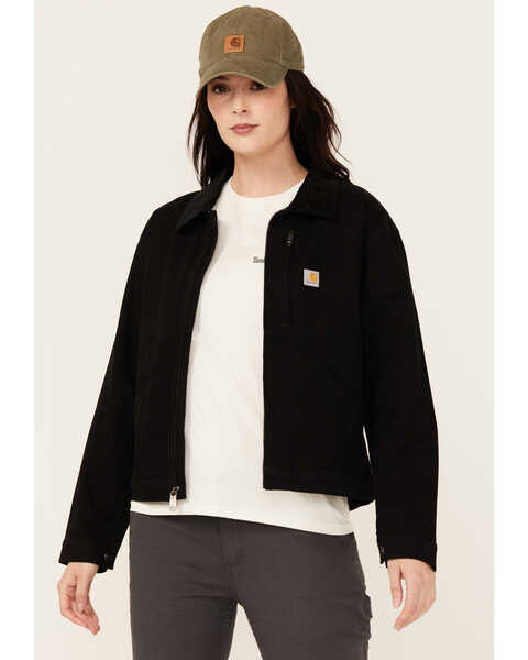Image #1 - Carhartt Women's Rugged Flex® Loose Fit Canvas Detroit Jacket , Black, hi-res