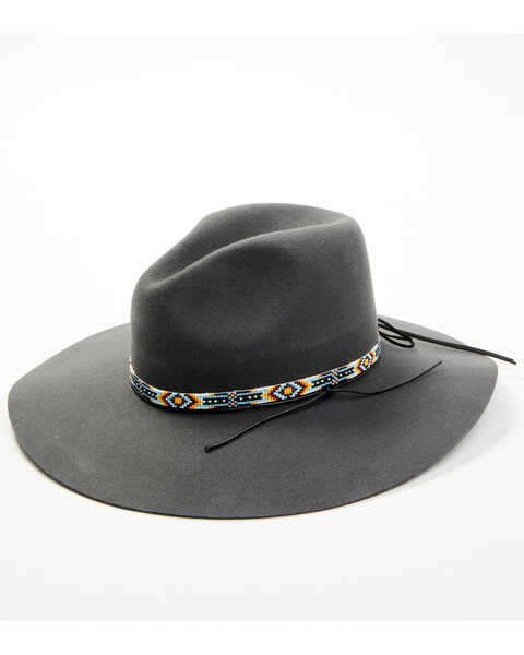 Shyanne Women's Zimabead Felt Western Fashion Hat, Grey, hi-res