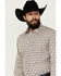 Image #2 - Gibson Trading Co Men's Groove Medallion Print Long Sleeve Button-Down Western Shirt , White, hi-res