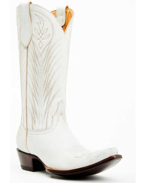 Image #1 - Old Gringo Women's Emmer Vintage Embroidered Tall Western Leather Boots - Snip Toe, White, hi-res