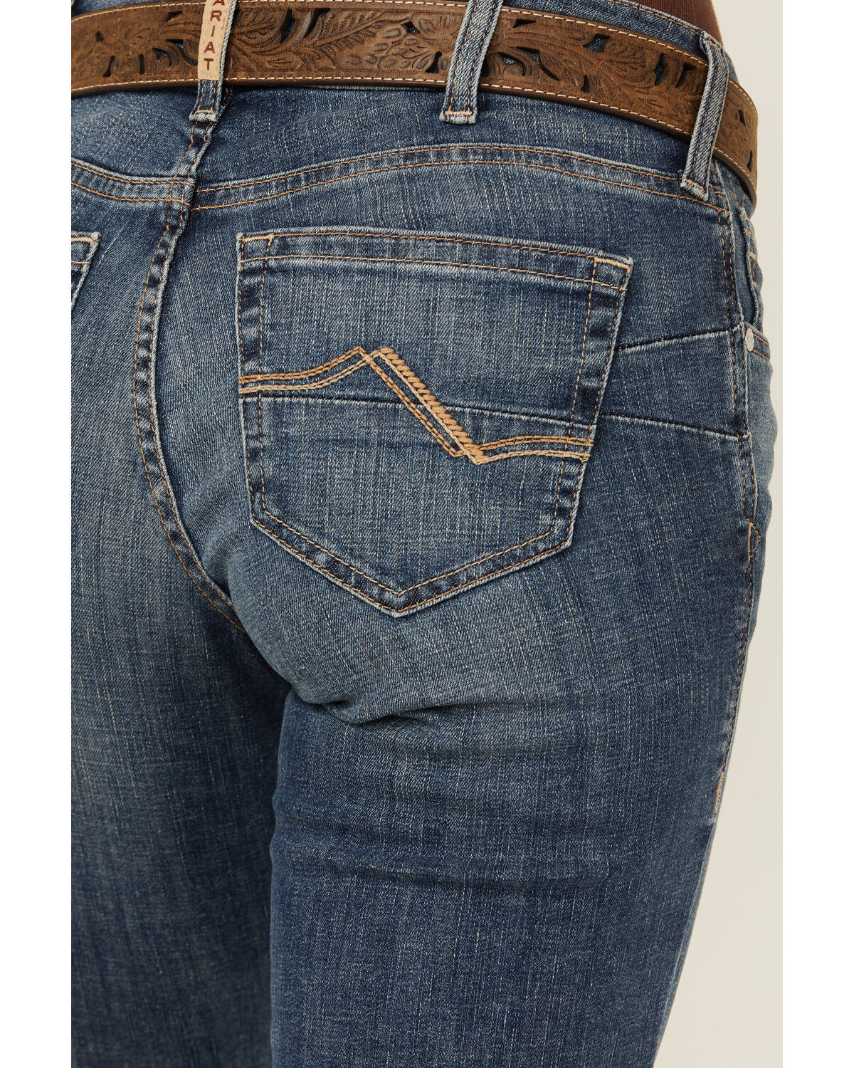 Image #2 - Ariat Women's Abigail Dark Wash Perfect Rise Straight Stretch Denim Jeans, Dark Wash, hi-res