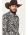 Image #2 - Cowboy Hardware Men's Floral Paisley Print Long Sleeve Snap Western Shirt, Black, hi-res