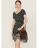 Shyanne Women's Amber Embossed Circle Crossbody Bag, Brown, hi-res