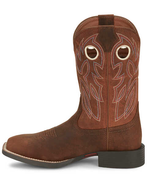 Image #3 - Justin Men's Bowline Western Boots - Broad Square Toe , Brown, hi-res