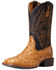 Ariat Men's Dagger Full-Quill Ostrich Exotic Western Boots - Broad Square Toe , Brown, hi-res
