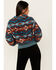 Image #4 - Rock & Roll Denim Women's Southwestern Print Sherpa 1/4 Zip Pullover , Dark Blue, hi-res