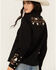 Image #4 - Scully Women's Floral Embroidered Long Sleeve Pearl Snap Western Shirt , Black, hi-res