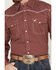 Image #3 - Cowboy Hardware Men's Rolodex Geo Print Long Sleeve Pearl Snap Western Shirt, Burgundy, hi-res